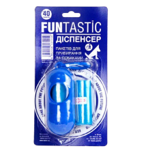 Диспенсер із пакетами для фекалій 2 рулони по 20 пакетів на блістері FUNtastic