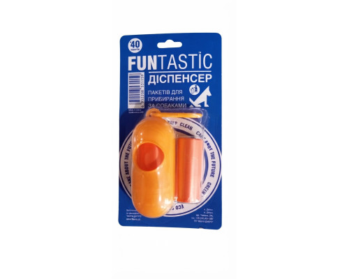 Диспенсер с пакетами для фекалий 2 рулона по 20 пакетов на блистере FUNtastic