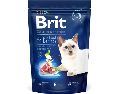Сухой корм для стерилизованых котов Cat Sterilized Lamb с ягненком 1,5 кг Brit Premium