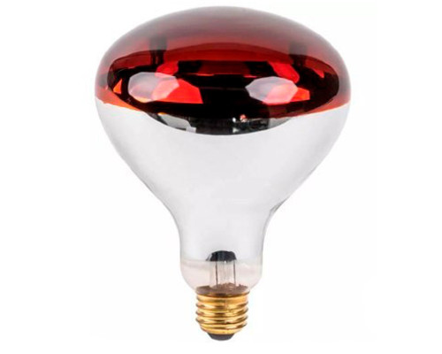 Лампа ИК для обогрева животных 150 W 240 V  LuxLight IR R125 твёрдое стекло красная Китай