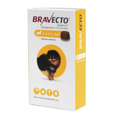 Bravecto (Бравекто) Таблетки від бліх та кліщів для собак вагою від 2-4,5 кг