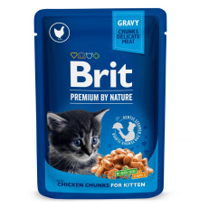 Корм для кошенят Chicken Chunks for Kitten зі шматочками курки 100 г Brit Premium