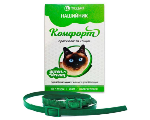 Комфорт Грин Дрим ошейник инсектоакарицидный 35 см для кошек Продукт