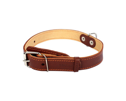 Ошейник CoLLar с синтепоном коричневый 14 мм 27-35см 00086