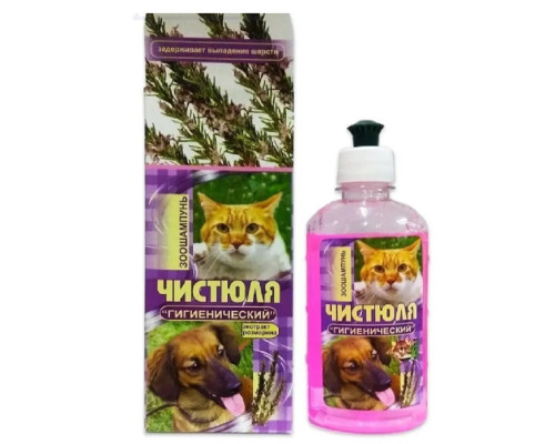 Шампунь для собак и котов Блохобой Чистюля гигиенический с экстрактом розмарина 300 мл Норис