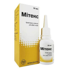 Краплі вушні для собак і котів Мітекс для лікування отитів 20 мл Richter Pharma