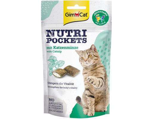 Ласощі для котів Nutri Pockets Catnip and Multi-Vitamin з котячою м'ятою та вітамінами 60 г GimCat 