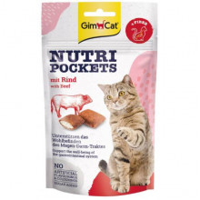 Лакомство для котов Nutri Pockets  Говядина+Солод (Мальт) 60гр G-419305/400747