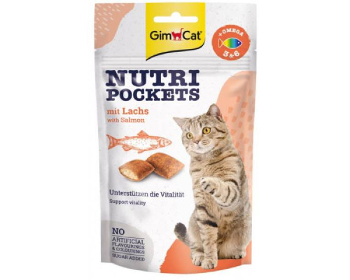 Лакомство для котов Nutri Pockets  Лосось+Омега 3+6 60г G-419299/400730