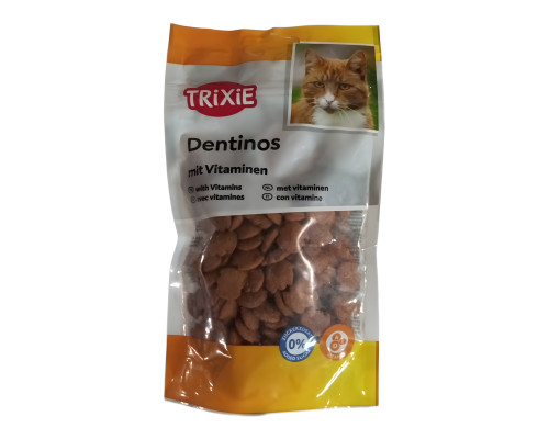 Ласощі для котів Denta Fun Dentinos подушечки для чищення зубів із вітамінами 50 г Trixie 4266