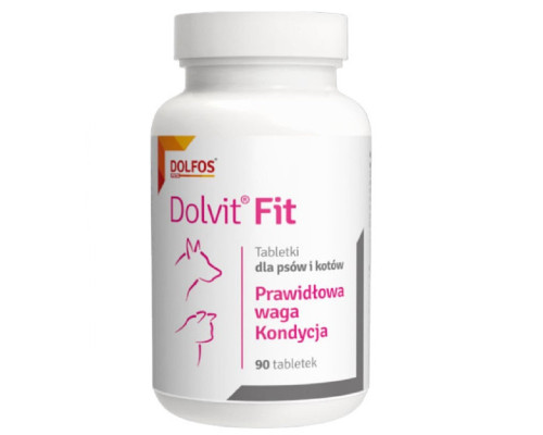 Таблетки для собак и котов Dolvit Fit диетическая добавка при лишнем весе №90 Dolfos