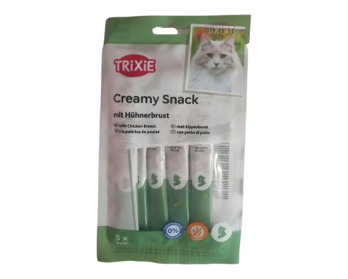 Лакомство для котов Creamy Snacks с курицей и таурином 5 шт 14 г TХ-42681 Trixie