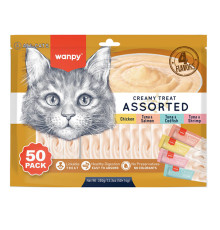 Ласощі для котів рідке Wanpy Creamy Treat Assorted асорті стік 14 г