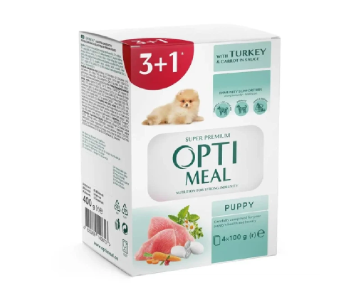 Корм для щенков 3+1 Pyppy Dogs  с индейкой 400 г Optimeal