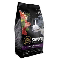 Сухий корм для собак середніх порід Medium Breed rich in Fresh Turkey & Lamb зі свіжим м'ясом індички та ягняти 3 кг Savory