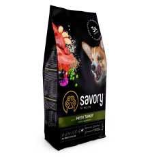Сухий корм для стерилізованих собак All Breed Sterilised rich in Fresh Turkey зі свіжим м\'ясом індички 3 кг Savory
