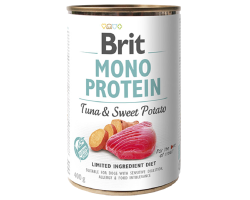 Корм для собак з чутливим травленням Mono Protein Dog з тунцем та солодкою картоплею 400 г Brit