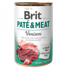 Корм для собак Pate and Meat Dog м'ясний паштет із цільними шматочками оленини 400 г Brit