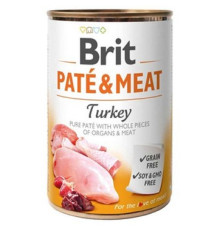 Корм для собак Pate and Meat Dog м'ясний паштет з цільними шматочками індички 400 г Brit