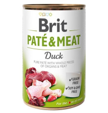 Корм для собак Pate and Meat Dog м'ясний паштет із цільними шматочками качки 400 г Brit