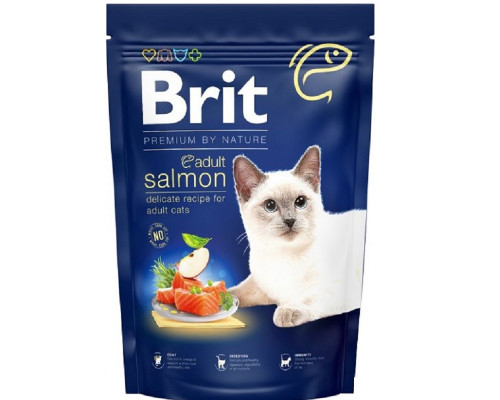 Сухой корм для кошек Cat Adult Salmon с лососем 1,5 кг Brit Premium