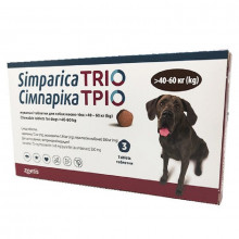 Симпарика Трио 40-60 от блох, клещей и глистов для собак  Zoetis 