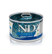 Вологий корм для собак Farmina N&D Grain Free OCEAN HERRING & SHRIMP ADULT MINI з оселедцем, тріскою, тунцем та креветкою, 140 г 