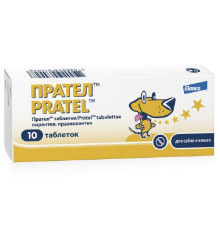 Таблетки для собак і котів Прател антигельмінтик №10 Elanco