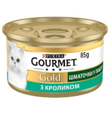 Корм для котів Gourmet Gold кролик шматочки в паштеті 85 г Purina
