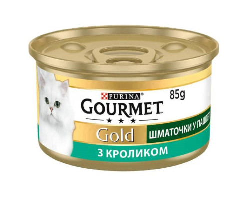 Корм для котів Gourmet Gold кролик шматочки в паштеті 85 г Purina