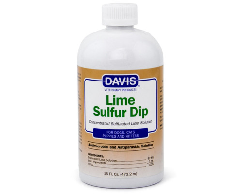 Шампунь-концентрат для собак и кошек Lime Sulfur Dip антимикробное и антипаразитарное средство 473 мл Davis