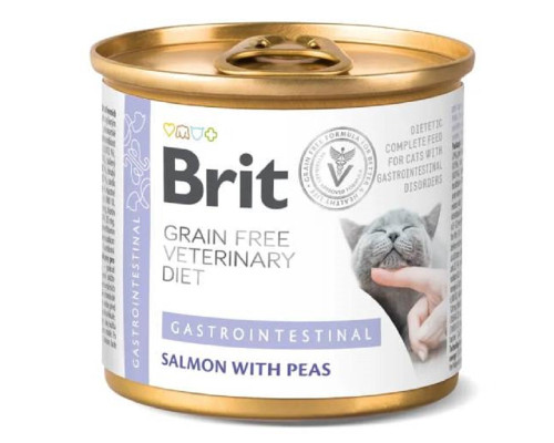 Корм для котів із захворюваннями ШКТ Brit VetDiets з лососем та горохом 200 г Brit
