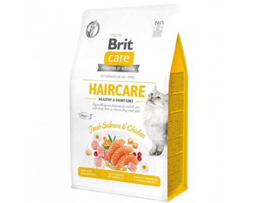 Корм для котов Haircare Healthy and Shiny Coat здоровая кожа и шерсть 400 г Brit Care