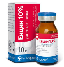 Розчин для ін'єкцій Енцин 10% широкий спектр антибактеріальної дії 10 мл Бровафарма