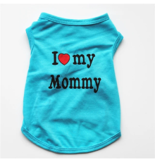 Майка для собак I love my Mommy Блакитна розмір S Китай
