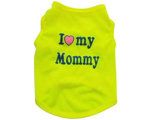 Майка для собак I love my Mommy Желтая размер S Китай