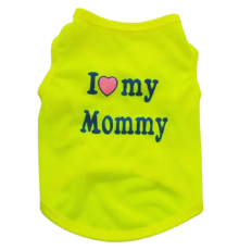 Майка для собак I love my Mommy Жовта розмір ХS Китай