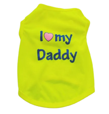 Майка для собак I love my Daddy Жовта розмір S Китай
