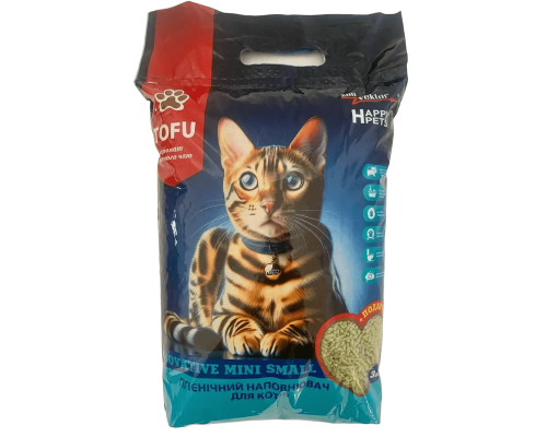 Наполнитель для кошачьих туалетов TOFU Happy Pets соевый комкующийся с ароматом зеленого чая 3 л Зоовектор