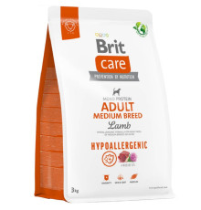 Сухий корм для собак від 10 до 25 кг Dog Hypoallergenic Adult Medium Breed з ягнятком 3 кг Brit Care