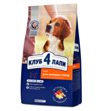 Сухий корм для собак середніх порід Adult Medium Breeds з куркою 2 кг Клуб 4 лапи