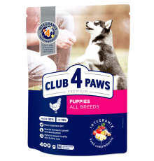 Сухий корм для цуценят Premium Puppies All Breeds з куркою 400 г Клуб 4 Лапи