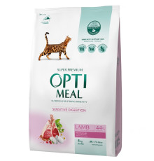 Сухий корм для котів із чутливим травленням Adult Cat Lamb Sensitive з м'ясом ягняти 4 кг Optimeal
