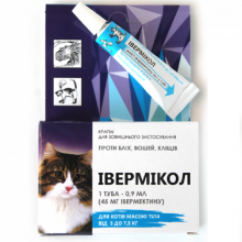 Капли на холку для котов 5-7,5 кг Ивермикол 0,9 мл широкий спектр противопаразитарного действия №1 Фарматон