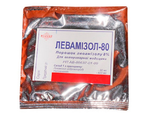 Порошок Левамізол-80 8% антигельмінтний препарат 10 г Реагент