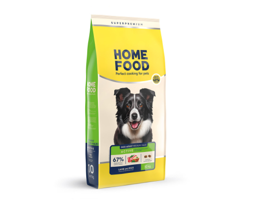 Корм для собак DOG ADULT MEDIUM/MAXI для активных собак и юниоров Ягненок с рисом Весовой цена за 1 кг Home Food