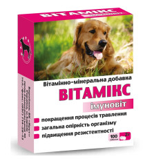 Таблетки для собак Вітамікс Імуновіт вітамінно-мінеральна добавка №100 Коло