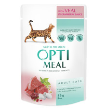Корм для котів Veal Cranberry sauce з телятиною у журавлинному соусі 85 г Optimeal