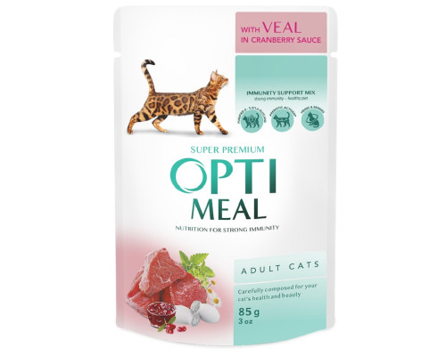 Корм для котов Veal Cranberry sauce с телятиной в клюквенном соусе 85 г Optimeal