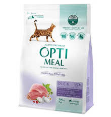 Сухий корм для котів з ефектом виведення вовни Duck Hairball Control з качкою 200 г Optimeal